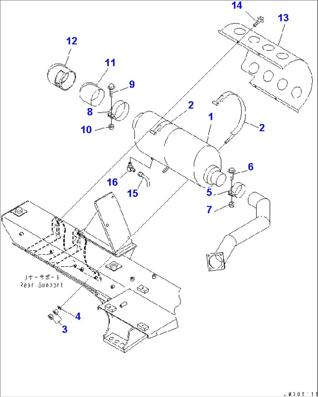 REAR SUPPORT (MUFFLER)(#1601-)