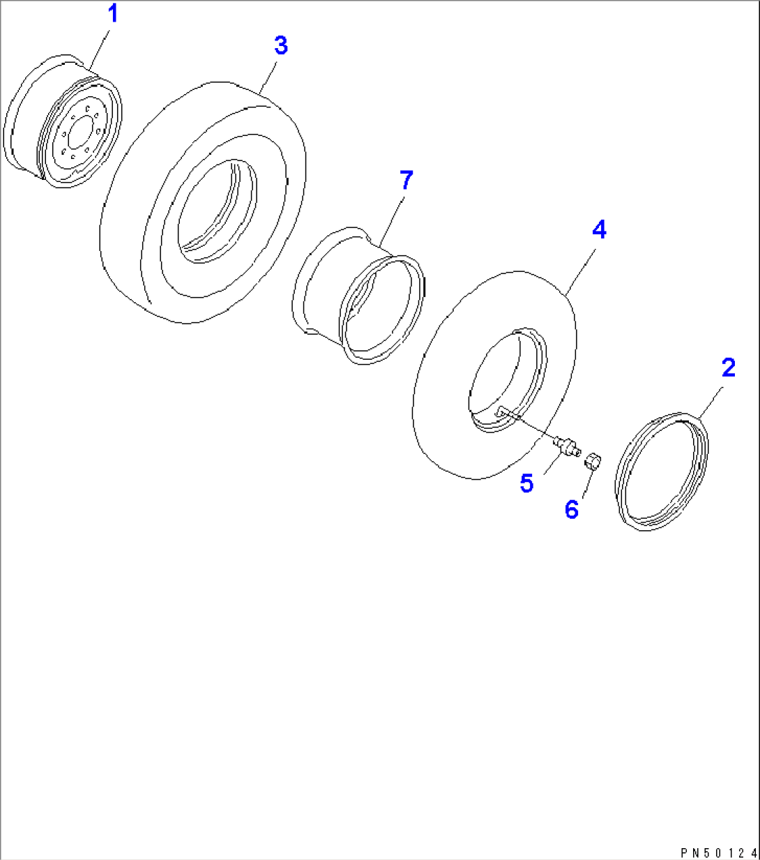 WHEEL AND TUBED TIRE(#6001-)