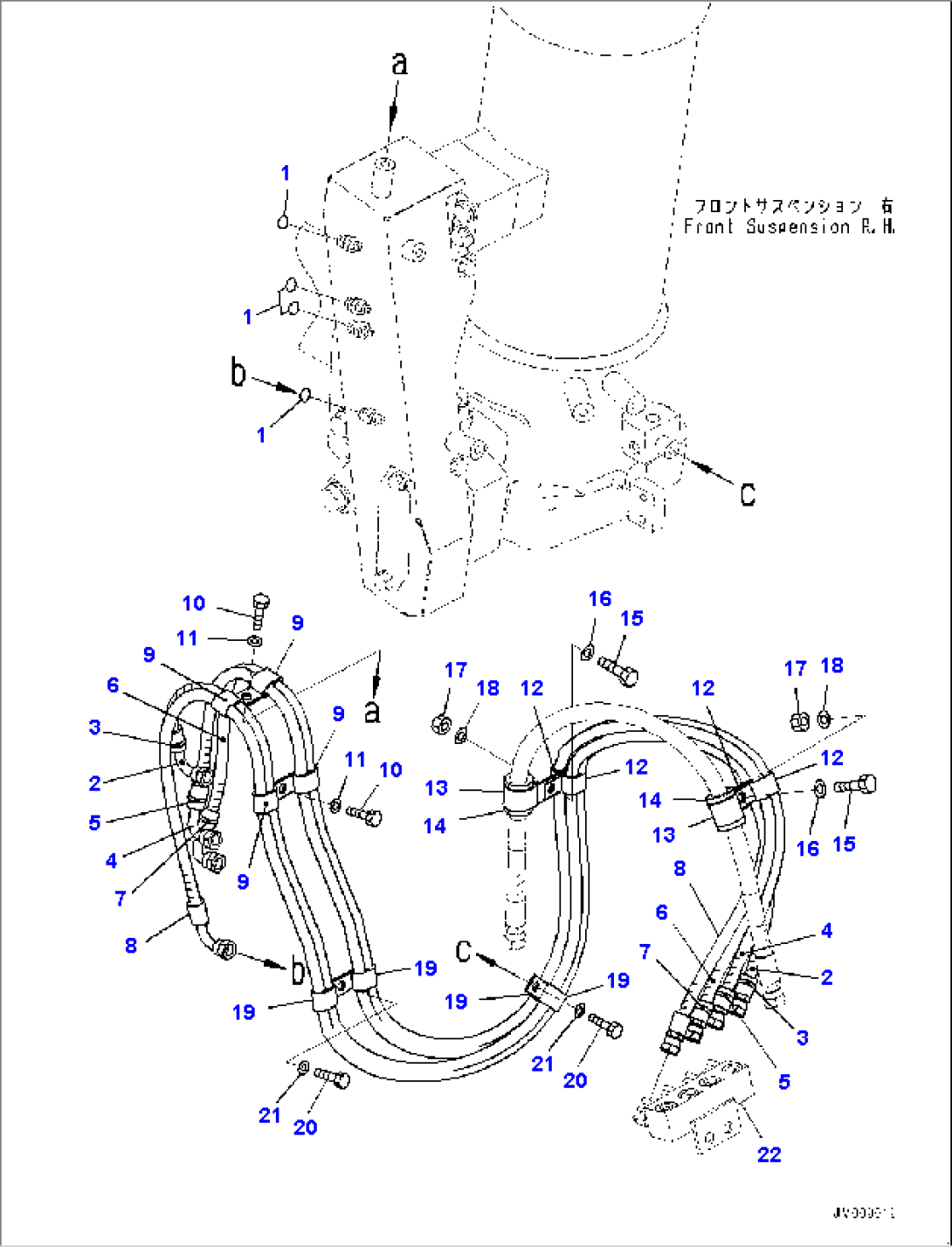 Front Axle, Hose, R.H. (#50001-)