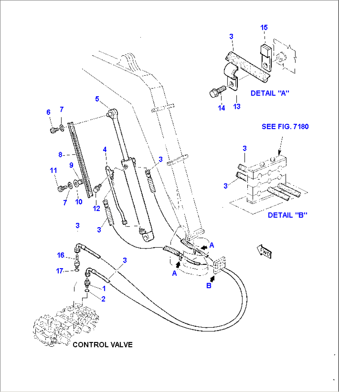 HYDRAULIC PIPING (BOOM CYLINDER LINE)