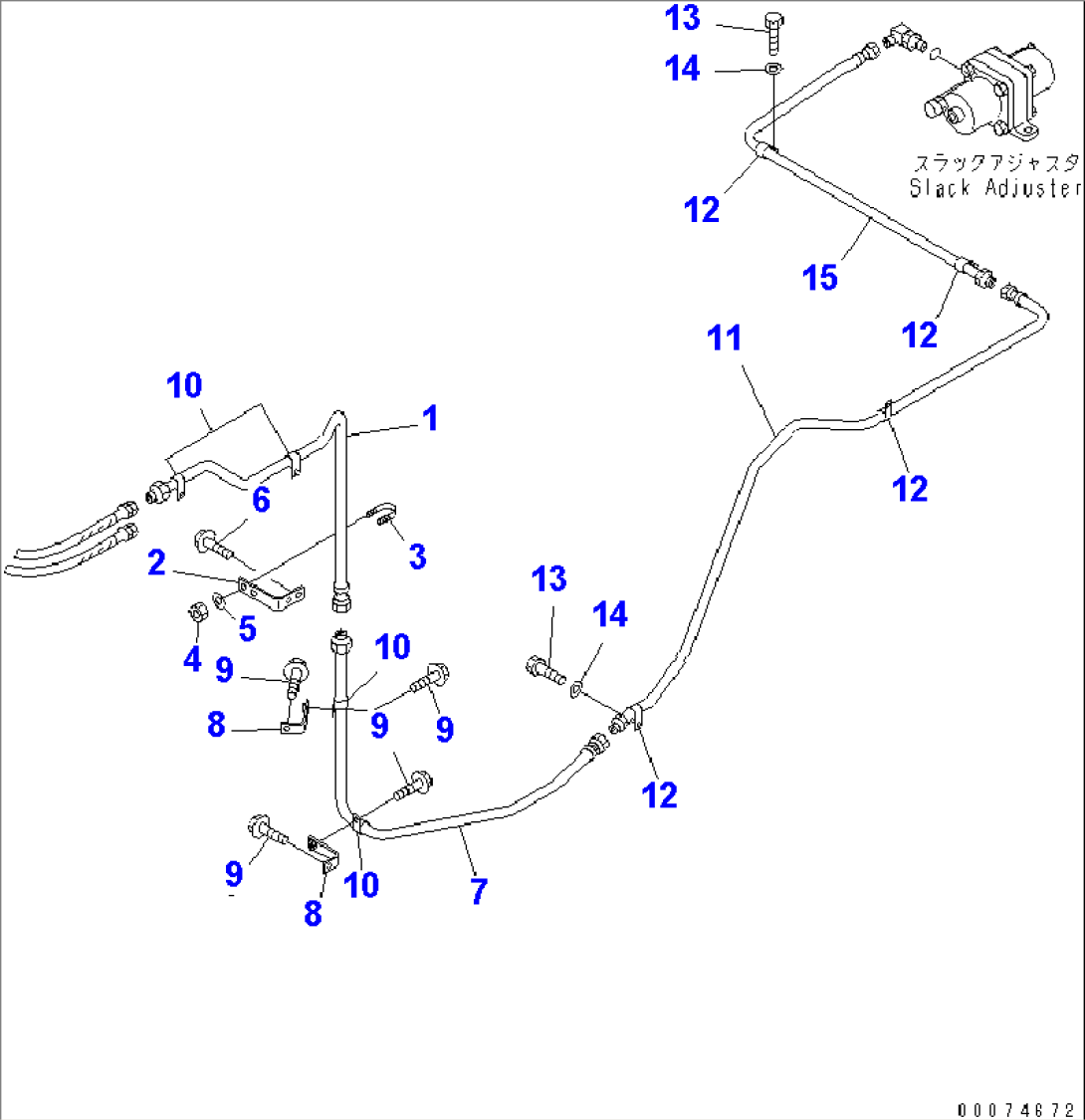 BRAKE PIPING (REAR WHEEL BRAKE) (1/2) (WITH ADVANCED JOY STICK STEERING)(#51075-)