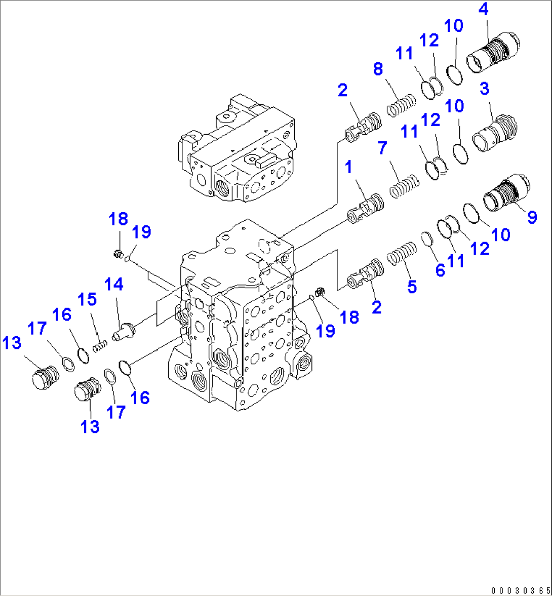 CONTROL VALVE (4-SPOOL) (3/8) (MITSUKOJIMA TRIMMING)(#10986-)