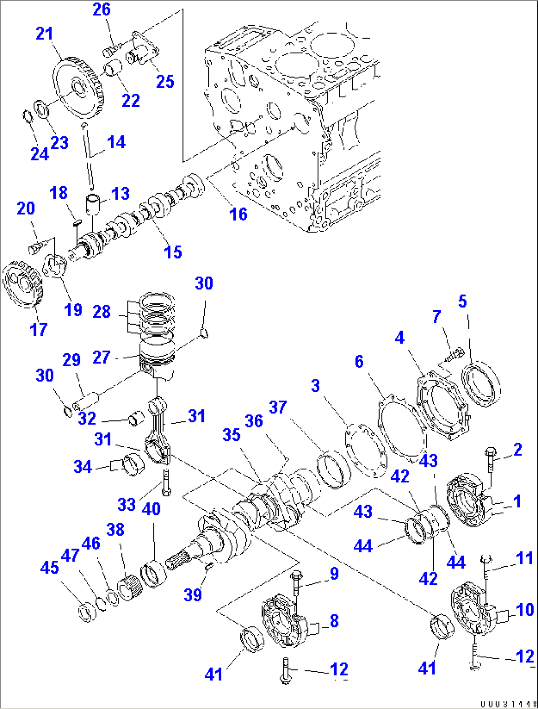 PINSION¤ CRANKSHAFT AND CAMSHAFT