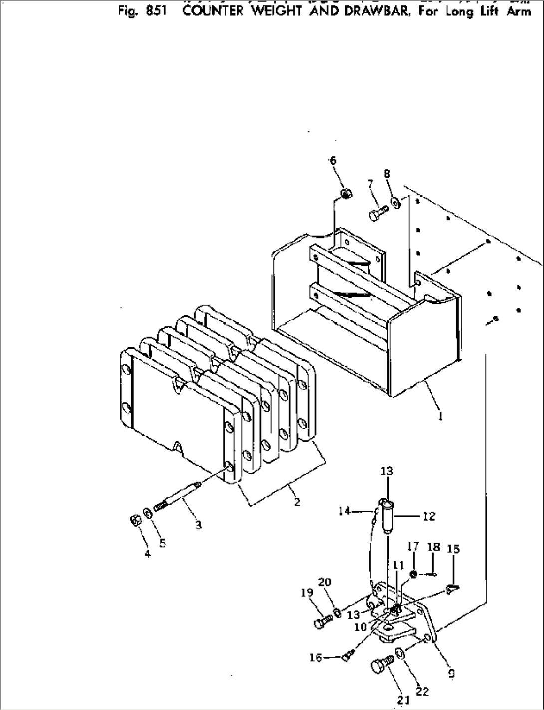 COUNTER WEIGHT AND DRAWBAR¤ FOR LONG LIFT ARM