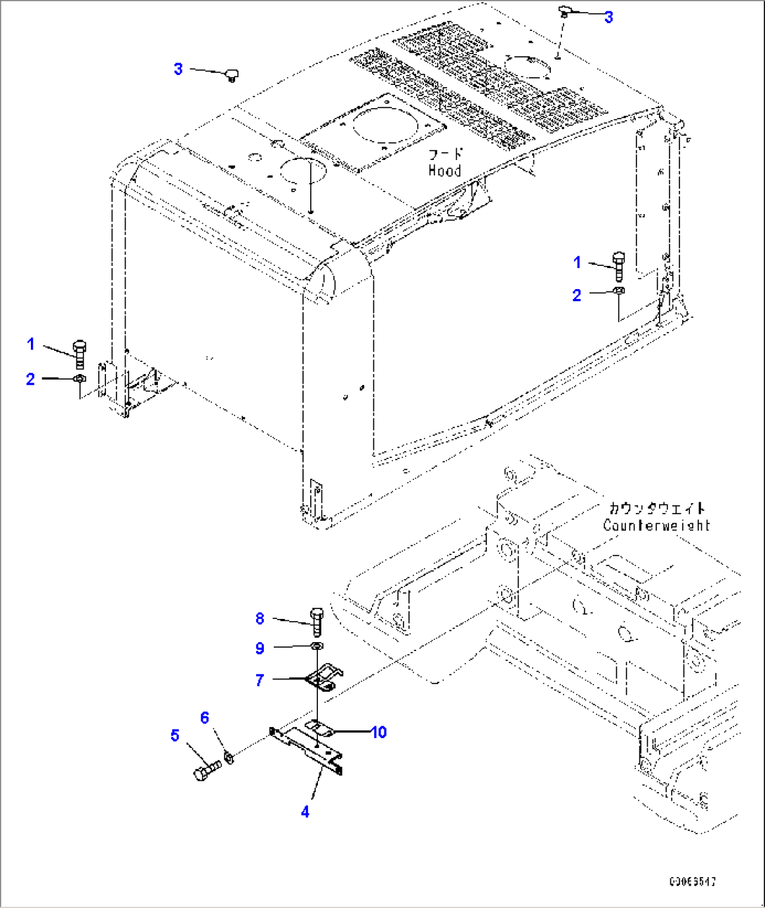Engine Hood, Mounting (#70883-71164)