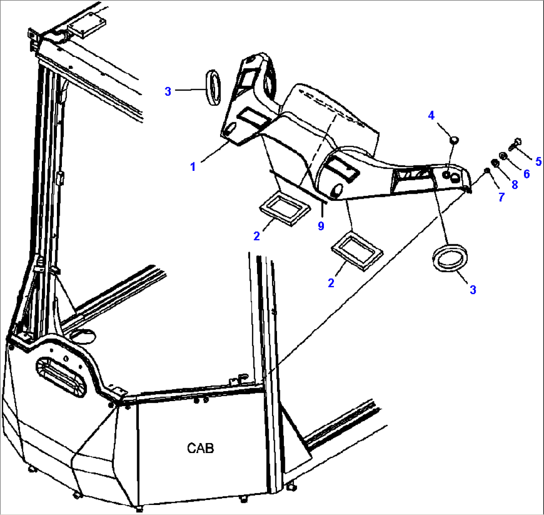 K0210-14A0 ROPS CAB FRONT COVER
