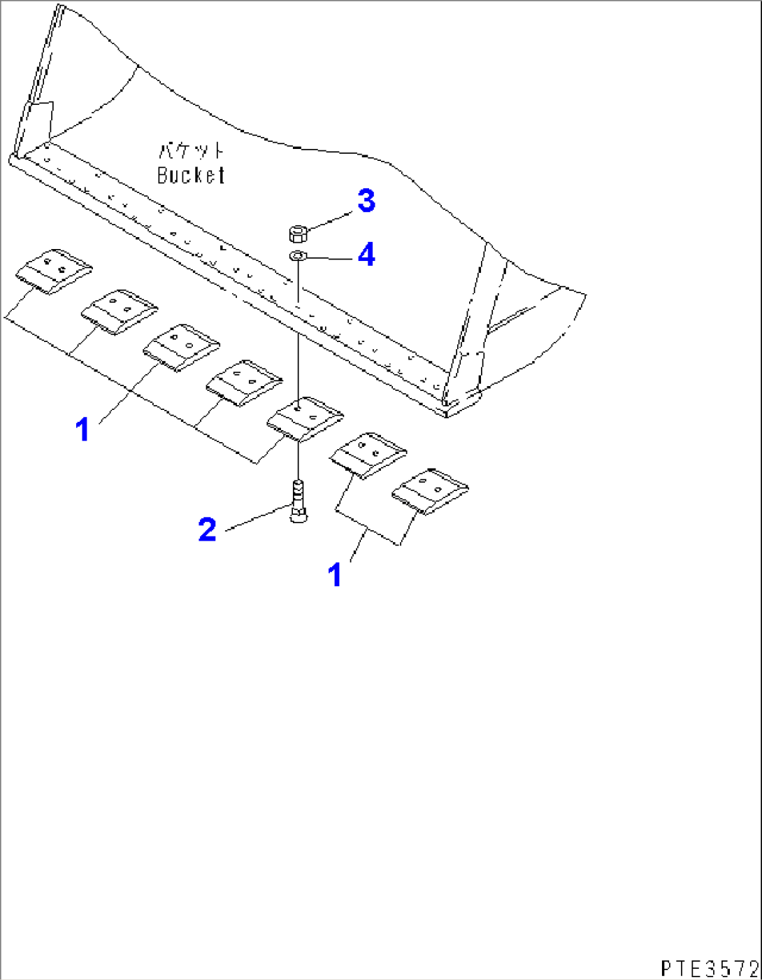 BUCKET CUTTING EDGE (SEGMENT EDGE)(#55001-)