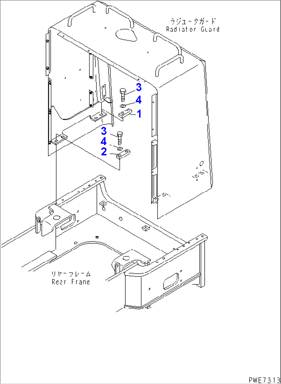 HOOD (RADIATOR GUARD MOUNTING PARTS)(#50001-52015)