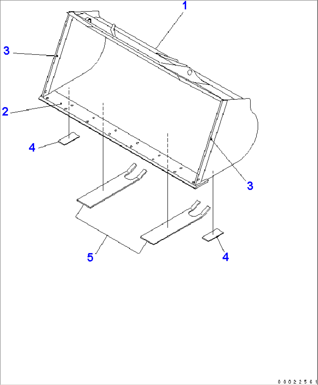 BUCKET 1.8M3 (WITH BOLT ON CUTTING EDGE¤ 1.9M3) (LIVESTOCK RASING SPEC.)