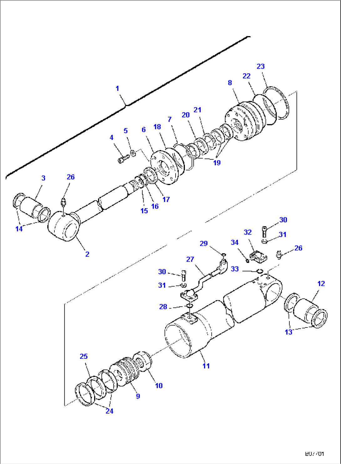 2nd BOOM CYLINDER, L.H.