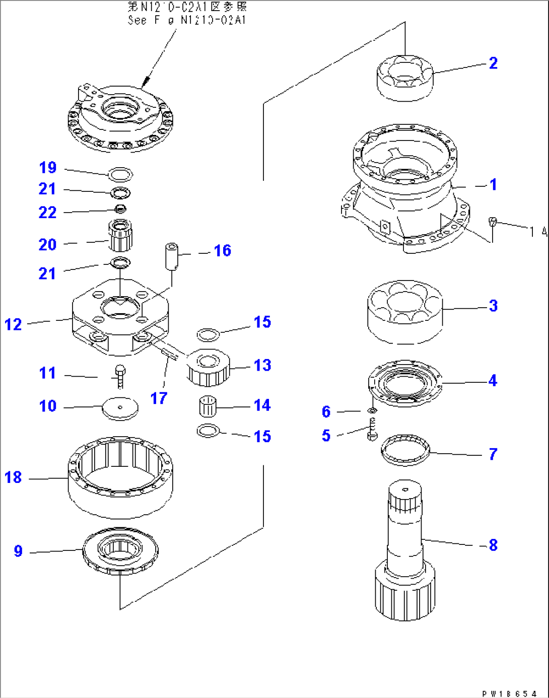 SWING MACHINERY (2ND CARRIER AND PINION) (FRONT)(#K32001-)