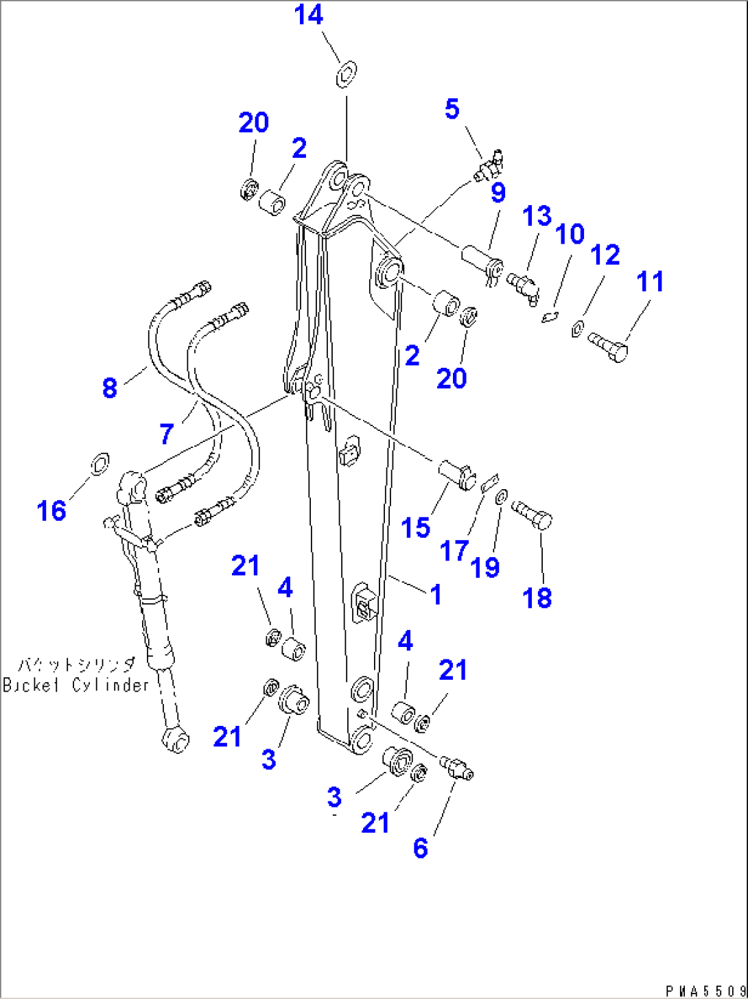 ARM (ARM AND PIN) (1-ACTUATER ATTACHMENT)