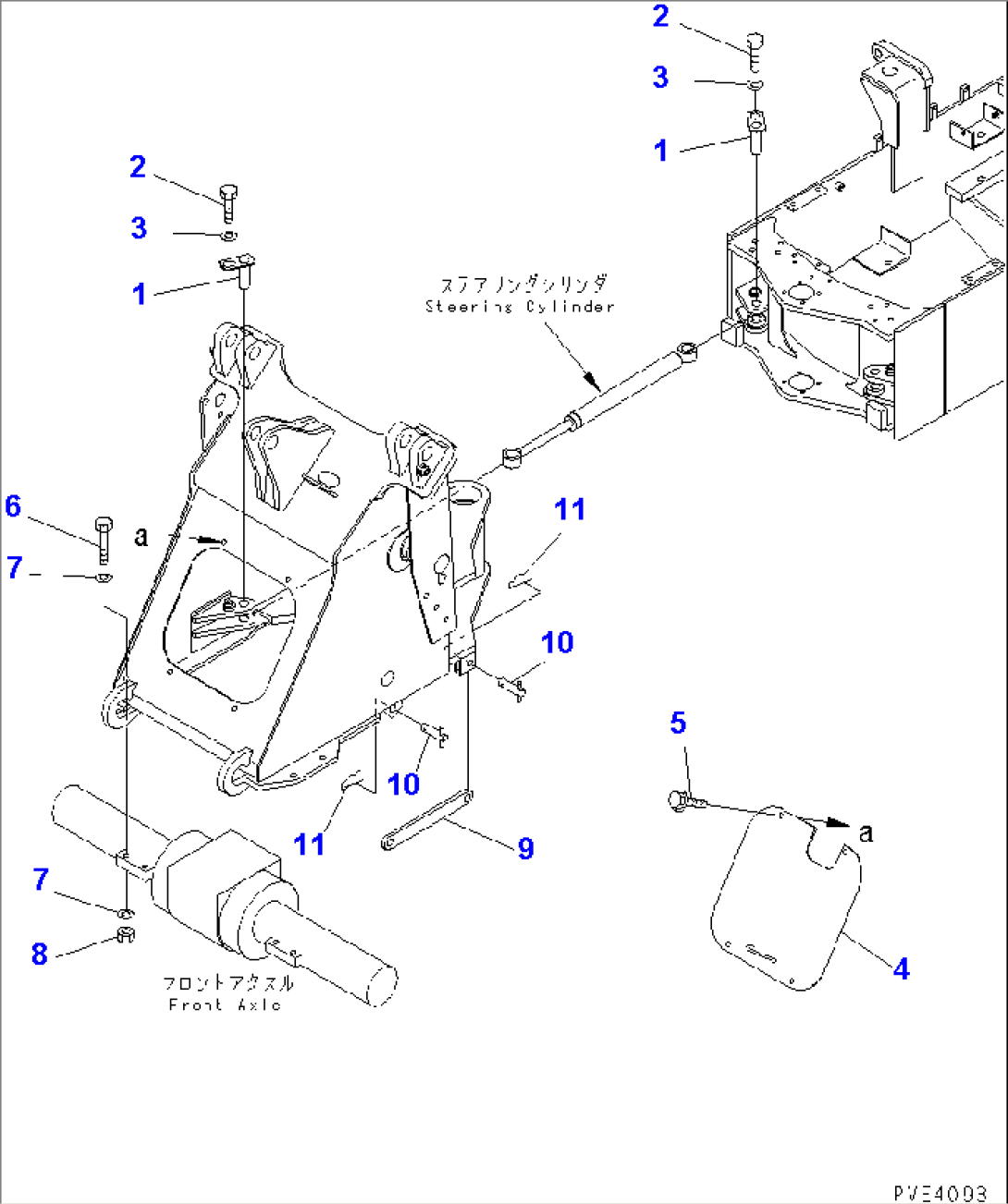 LOCK AND COVER (FOR FRONT AND REAR FRAME) (FOR 3-SPOOL CONTROL VALVE)