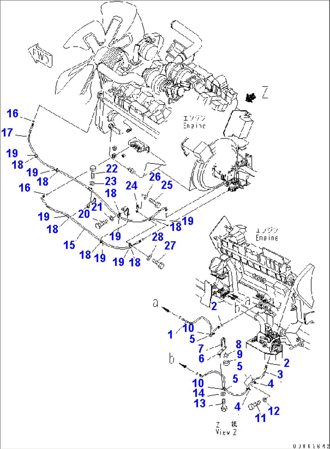 ENGINE (FUEL LINE) (BLOCK TO ENGINE)(#7169-)