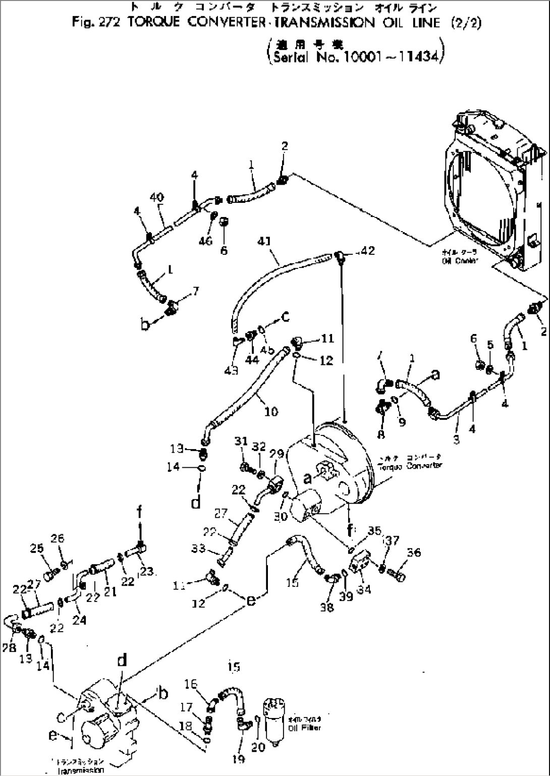 TORQUE CONVERTER¤ TRANSMISSION OIL LINE (2/2)(#10001-11434)