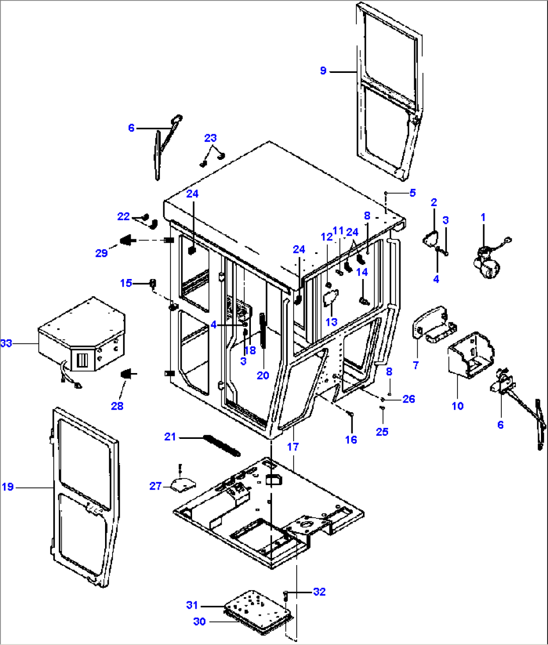 FIG. K5180-01A4 CAB ASSEMBLY - FULL HEIGHT - S/N 202844 AND UP