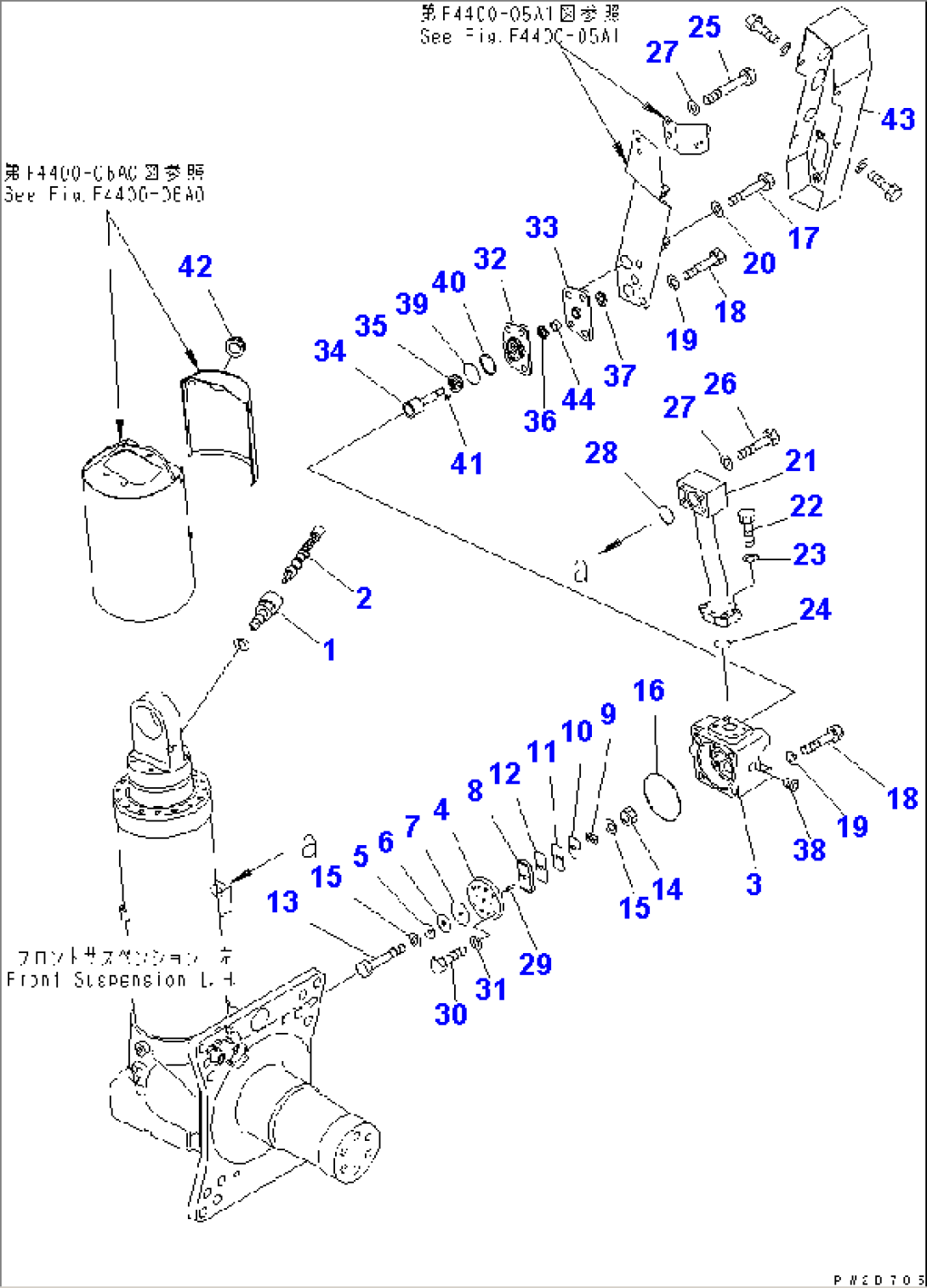 FRONT AXLE (L.H.) (FRONT SUSPENSION ASS
