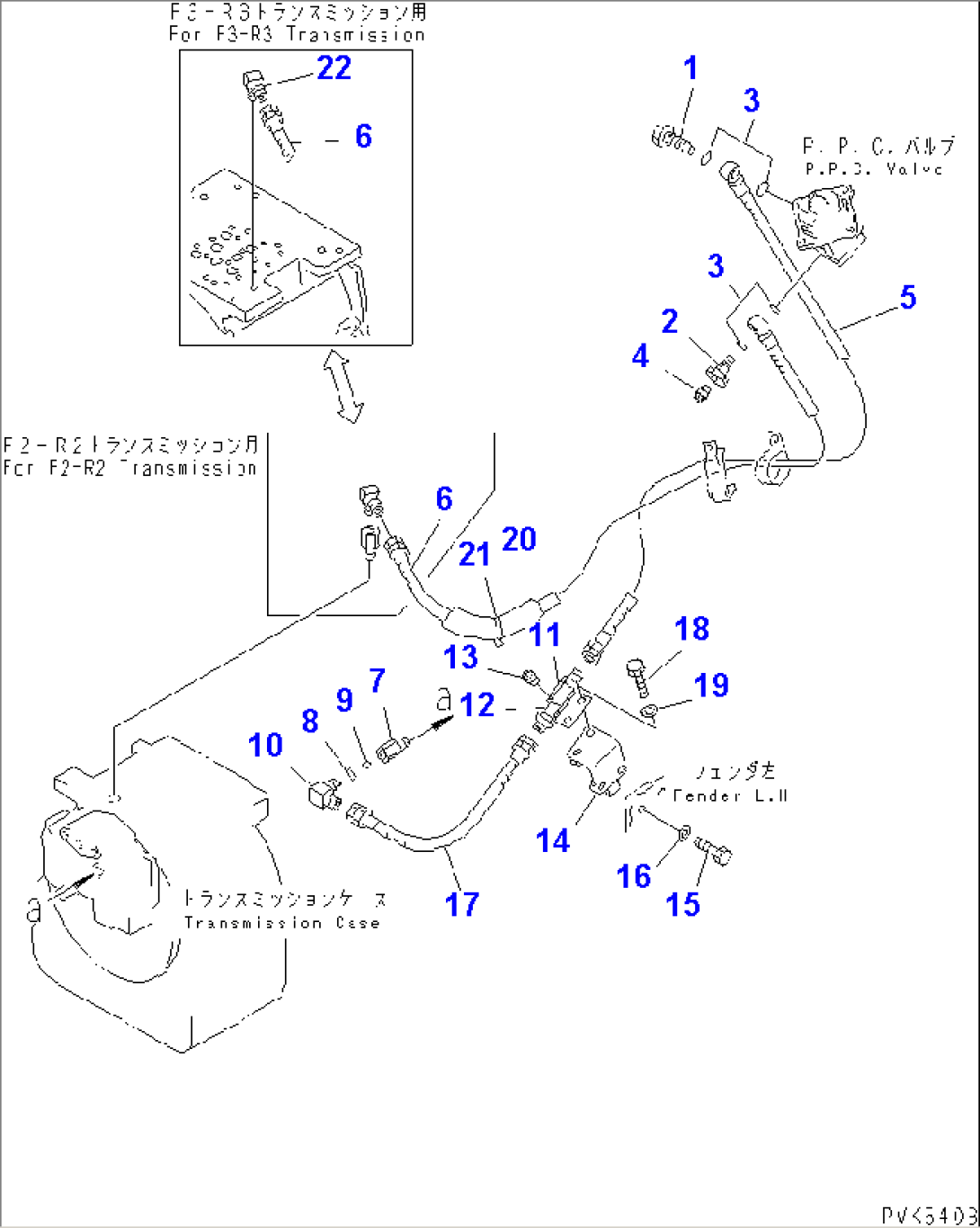 STEERING OIL LINES (FOR F3-R3 TRANSMISSION) (FOR MONO LEVER STEERING)