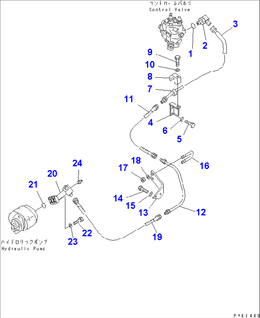 HYDRAULIC PIPING (PUMP TO VALVE)(#47617-)