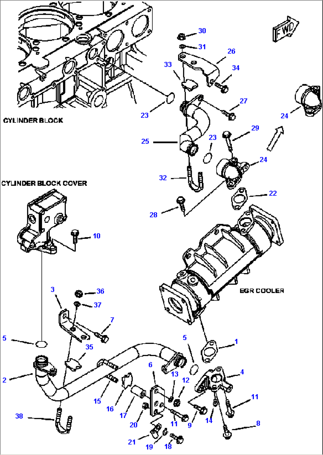A1216-B8A9 EXHAUST GAS RECIRCULATION (EGR) (2/7) ENGINE S/N 530699-533486