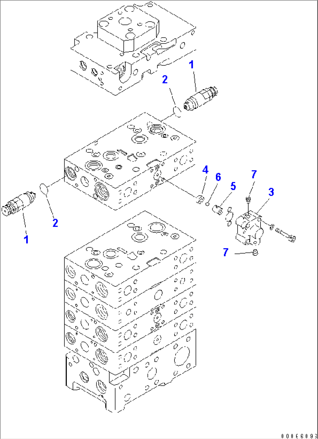 MAIN VALVE (3-SPOOL) (FOR E.C.S.S.) (12/12)(#55001-)