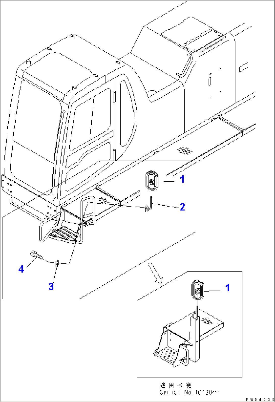 REAR VIEW MIRROR¤ L.H. (STEP)(#10001-10238)