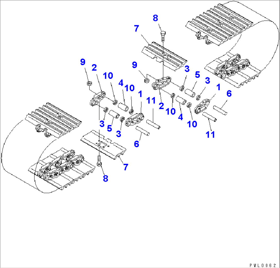 TRACK SHOE (TRIPLE GROUSER WITH LARGE HOLE) (500MM WIDE) (FOR SHIPLOAD)