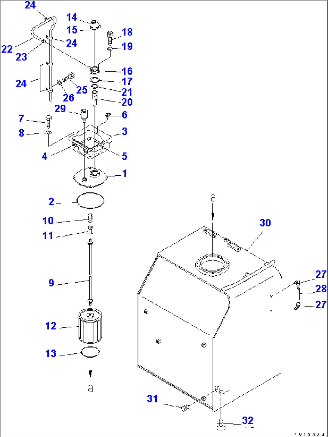 HYDRAULIC TANK (SANDY AND DUSTY TERRAIN SPEC.)