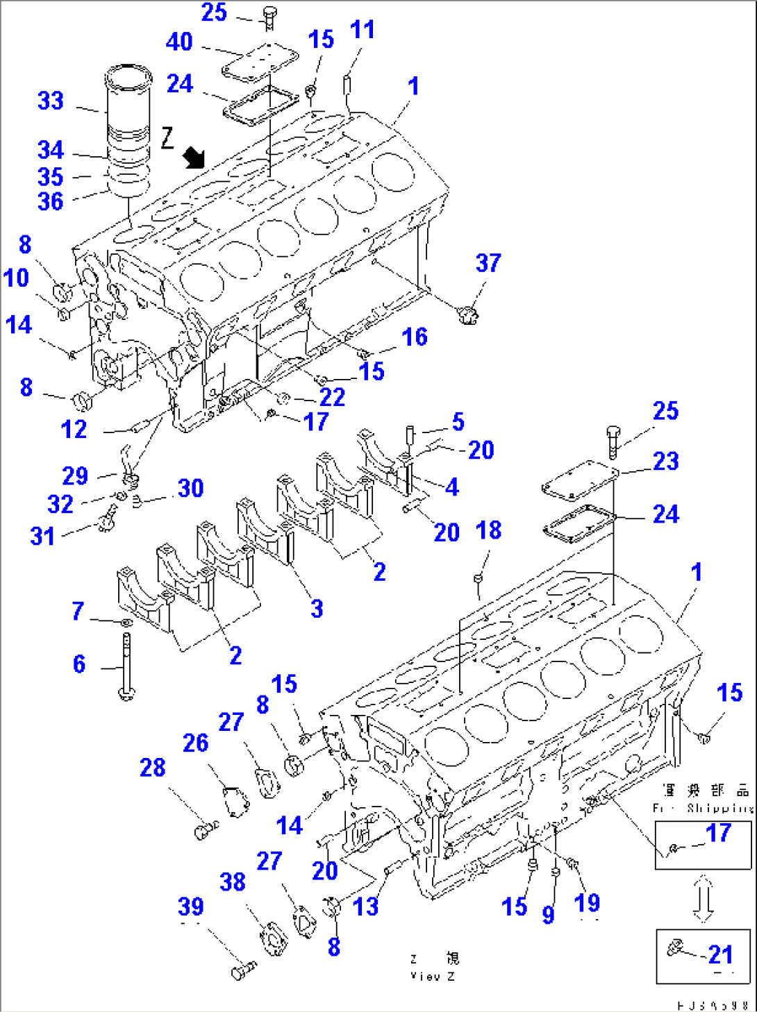 CYLINDER BLOCK (WATER COOL TURBO SPEC.) (EXCEPT JAPAN)(#10034-11858)