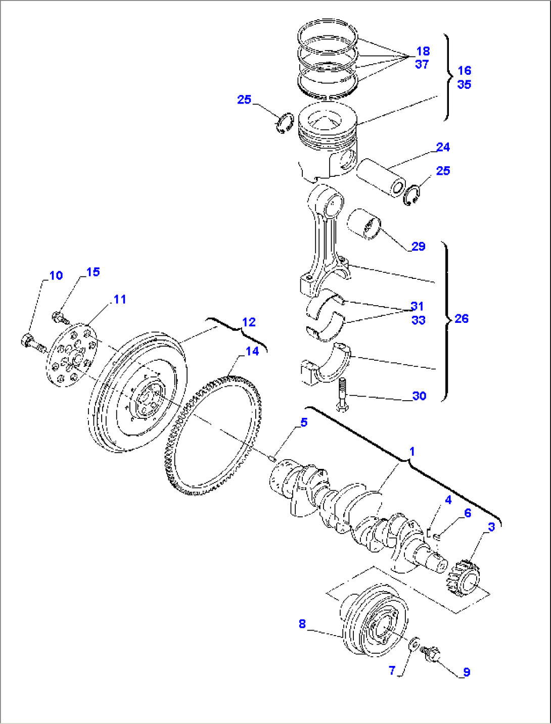 CRANKSHAFT & PISTON (TURBO ENGINE)