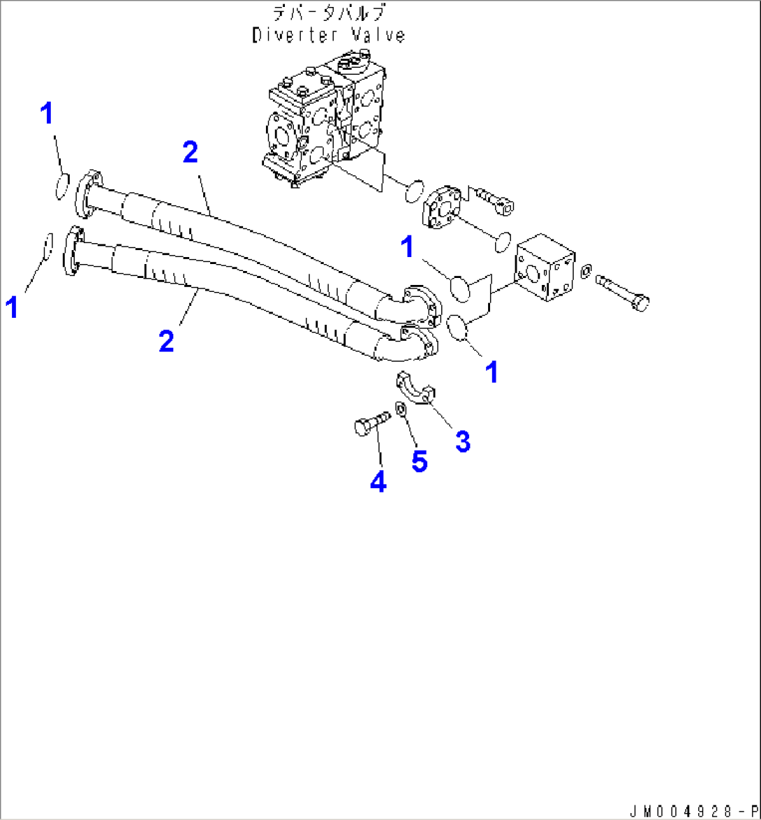 EMERGENCY STEERING PIPING (DIVERTER VALVE TO PUMP)(#52406-)