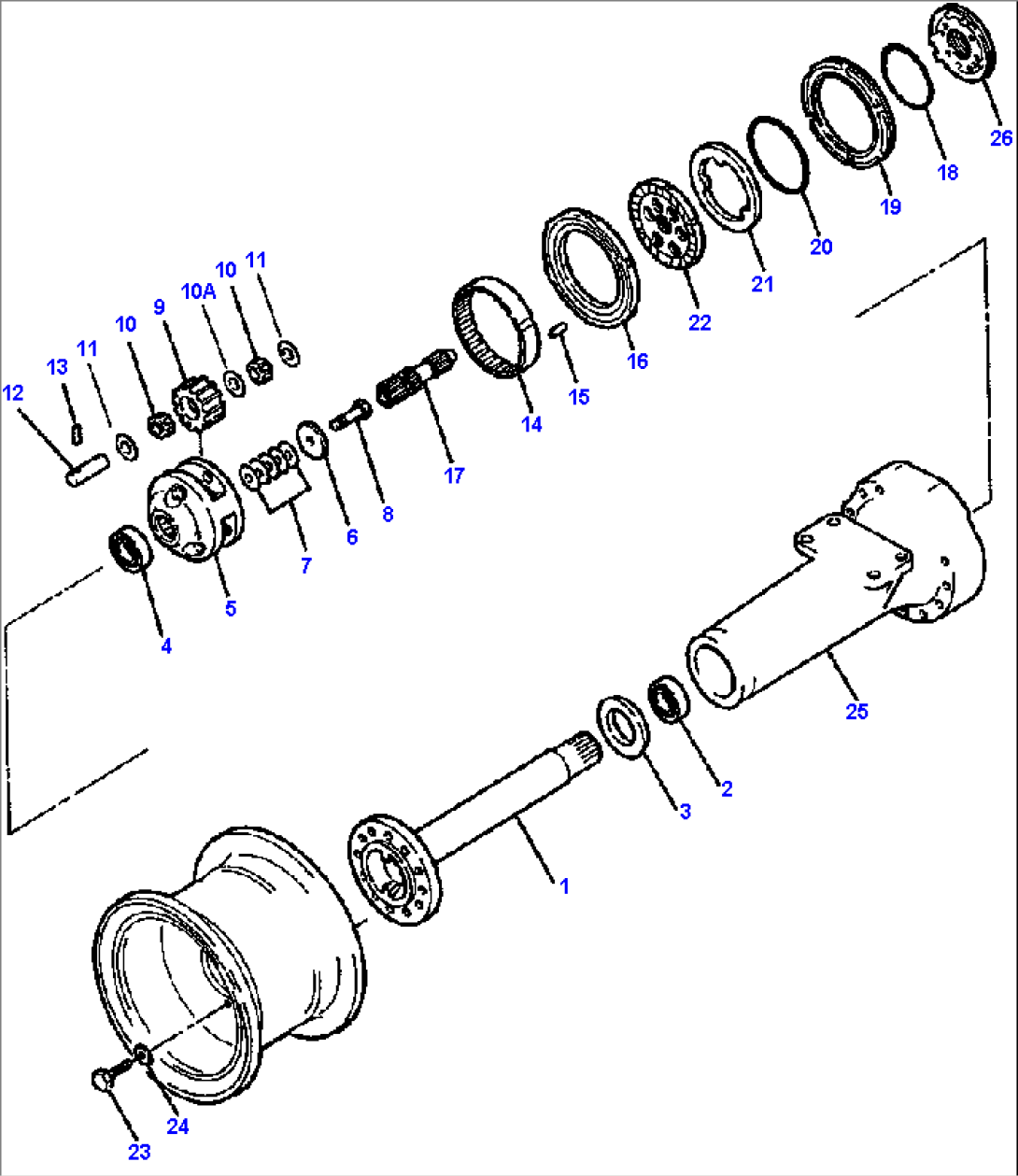 FINAL DRIVE AND WHEEL BRAKE KOMEC AXLE - 510C (S/N 4501-4515)