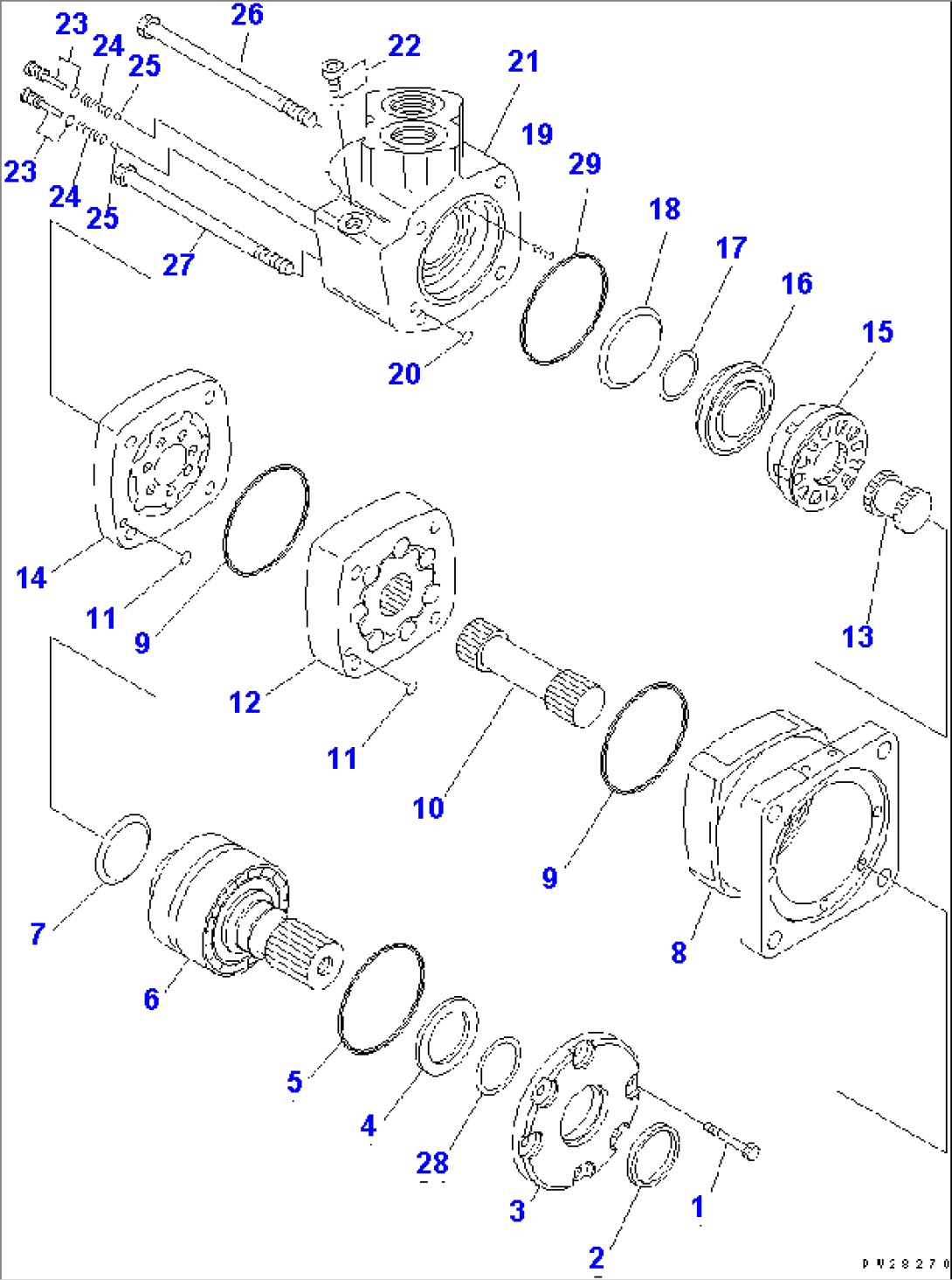 SOIL CUTTER MOTOR (INNER PARTS)