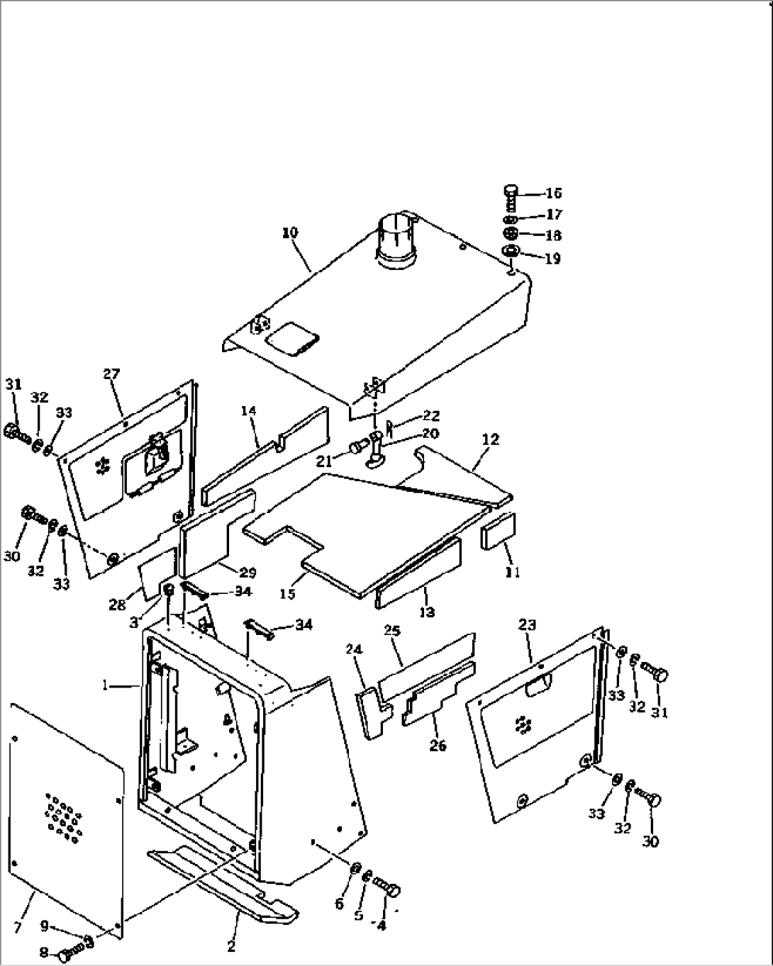 RADIATOR GUARD AND HOOD (NOISE SUPPRESSION FOR EC)(#60280-)