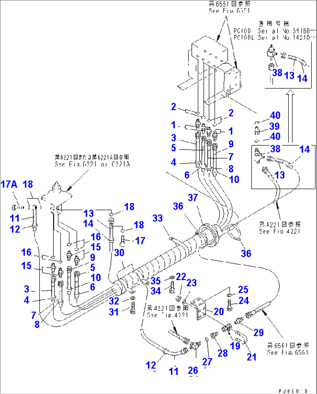 HYDRAULIC PIPING (WORK EQUIPMENT CONTROL¤ L.H.)