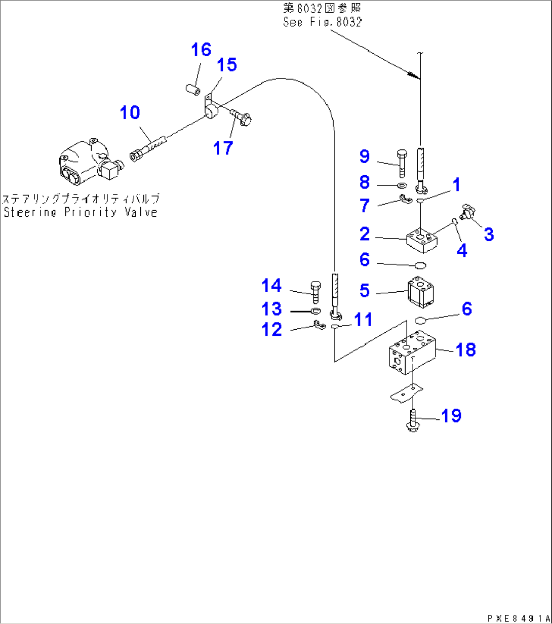 EMERGENCY STEERING (HYDRAULIC PUMP PIPING (2/2)) (FOR 4-SPEED TRM.)(#50001-)