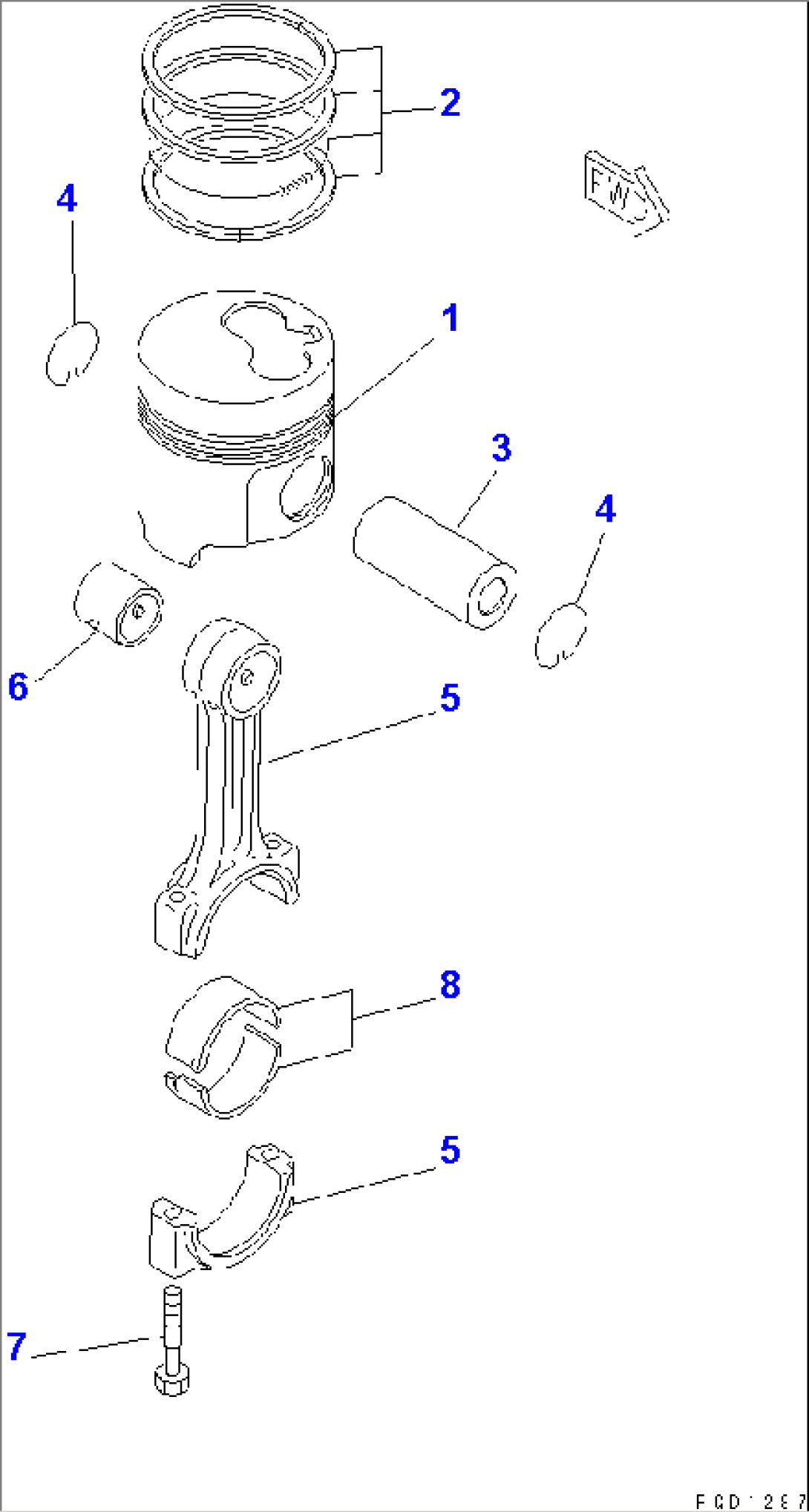 PISTON AND CONNECTING ROD