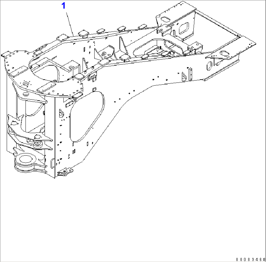 REAR FRAME (COLD WEATHER (A) SPEC.¤ EC REGULATION¤ ENGINE EMERGENCY STOP¤ POWER TRAIN GUARD)(#50084-)