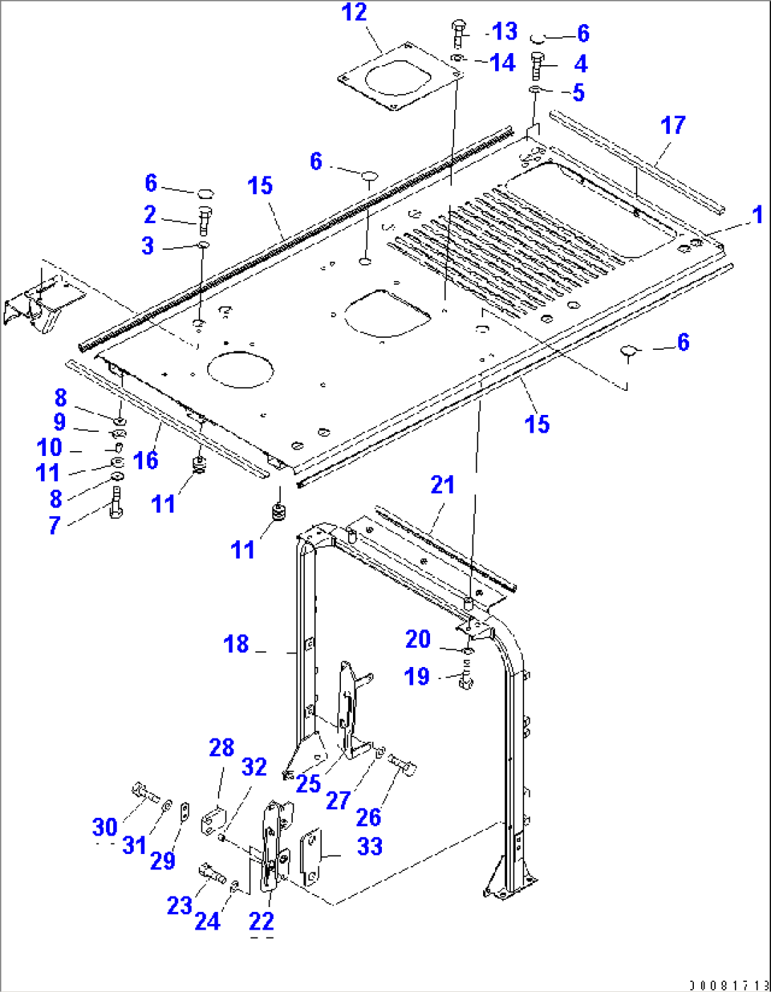 HOOD (COVER) (1/2) (75A¤ ALTERNATOR)(#90001-)