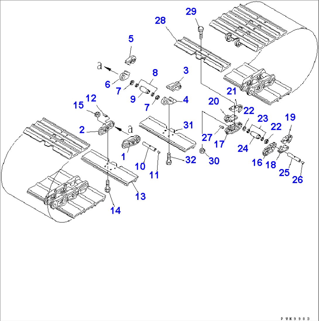 TRACK SHOE (LUBRICATE TYPE) (SINGLE GROUSER) (915MM WIDE) (WITH A.R. LINKS)(#60884-65000)