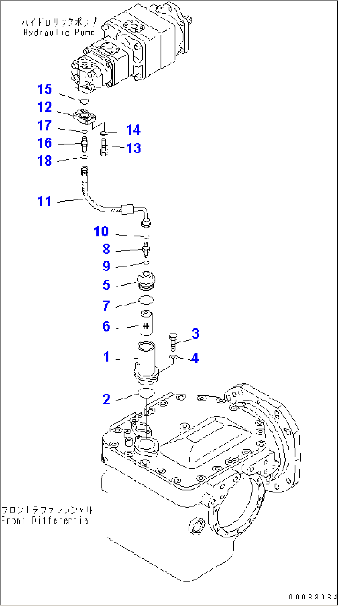 HYDRAULIC PIPING (FRONT DIFFERENTIAL LOCK LINE) (1/2)