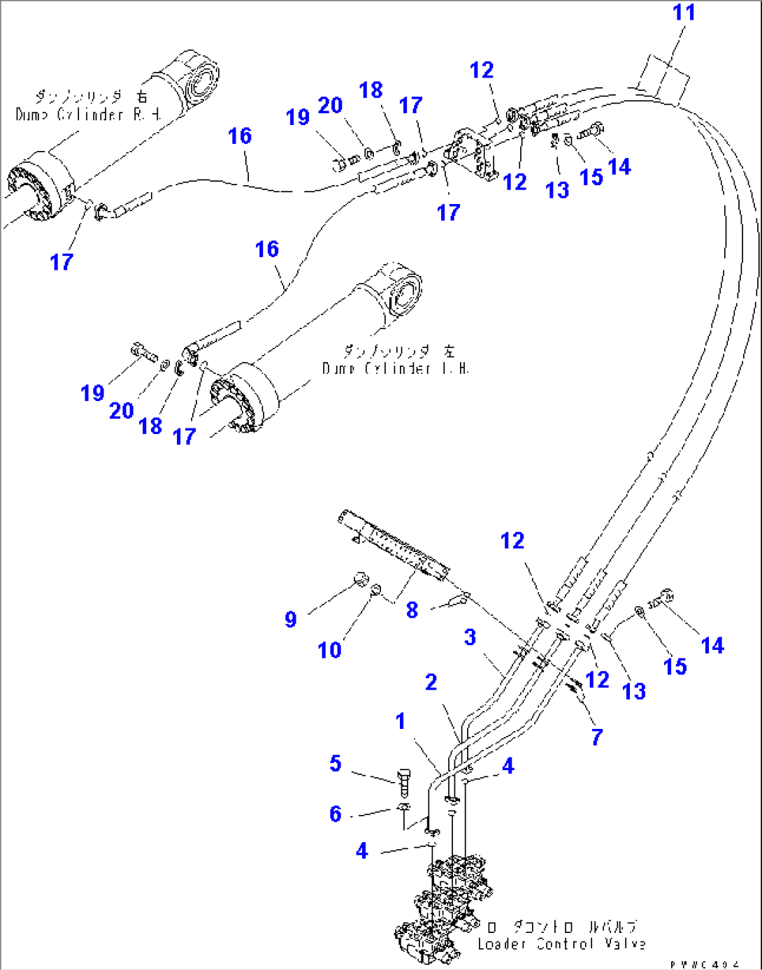 HYDRAULIC LINE (DUMP CYLINDER HEAD LINE)