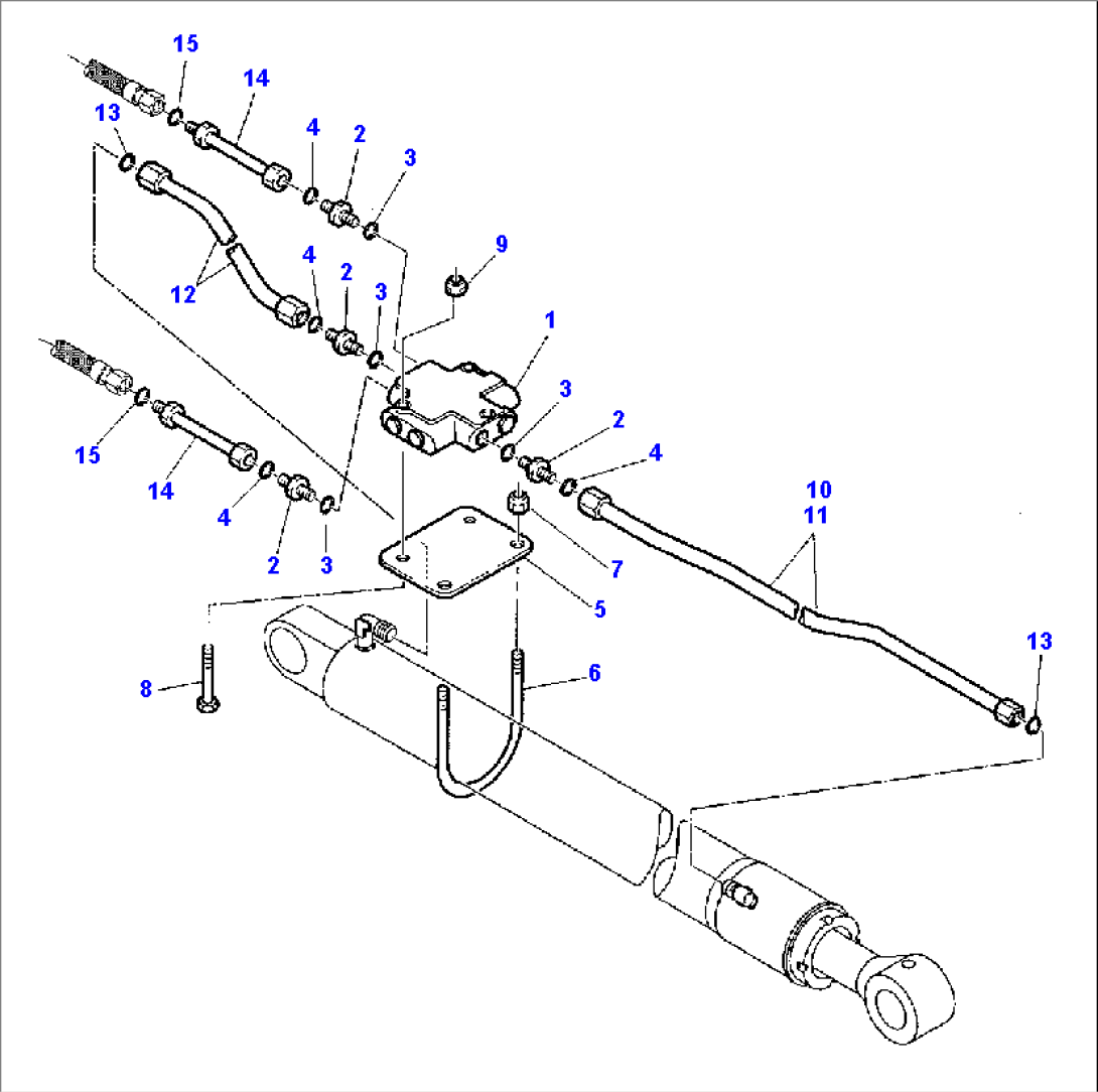 HYDRAULIC PIPING (SHOVEL LIFTING CYLINDER) (SAFETY VALVE)