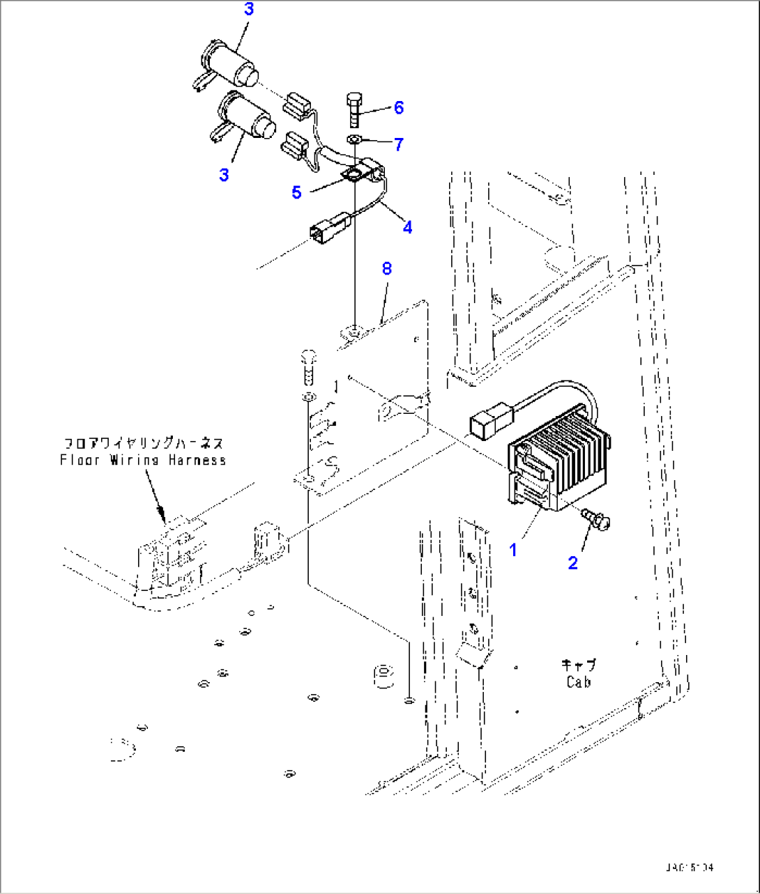 ROPS Cab and Floor Frame Group, DC Converter (#80001-)