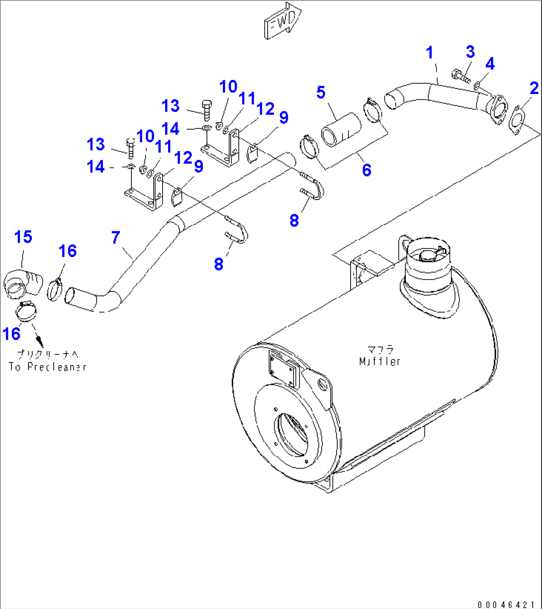 MUFFLER EJECTOR PIPING(#610026-)