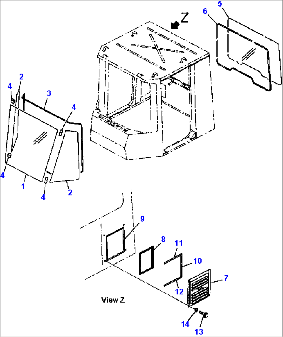 FIG. K0210-01A0 CAB - WINDOWS