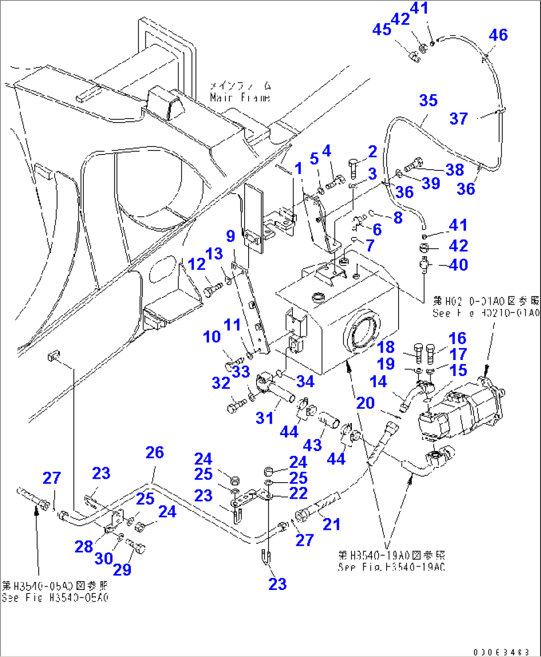 BRAKE PIPING (SUB TANK 2/2)(#3001-)
