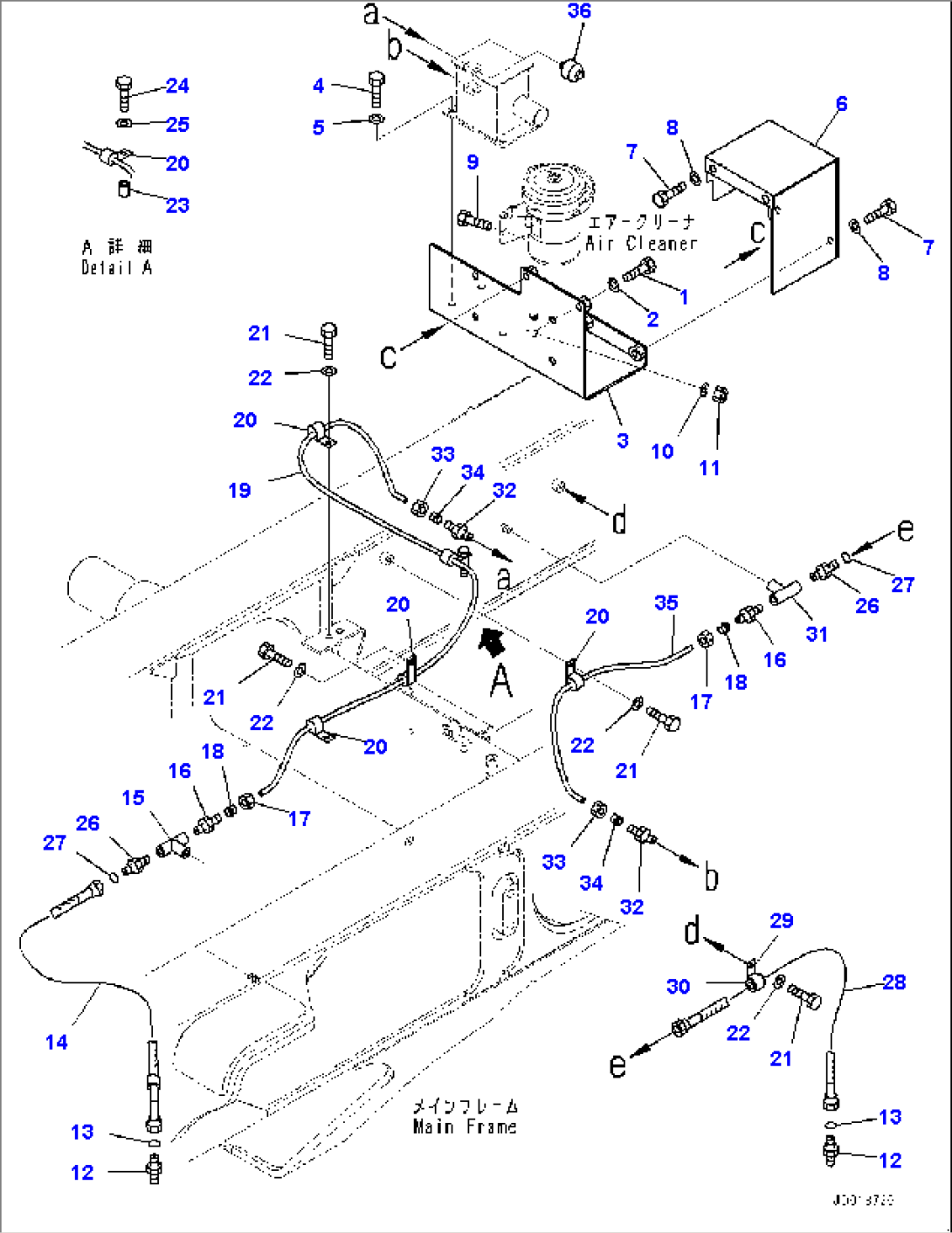 Parts For Sandy and Dusty Terrain Arrangement, Rear Piping (#2633-)