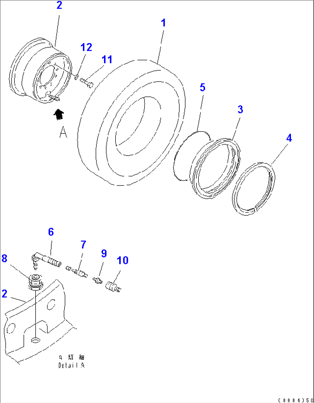 RIM AND TIRE (14.00-24-12PR) (TOPY)