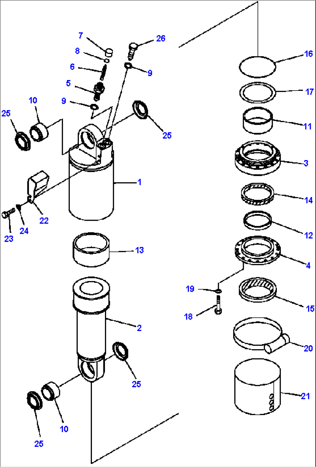 FIG. S3100-01A0 FRONT SUSPENSION - CYLINDER - INNER PARTS